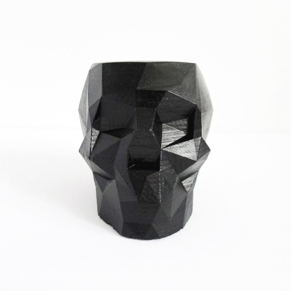 NEW GEOMETRIC SKULL Industrial Concrete Planter/Holder